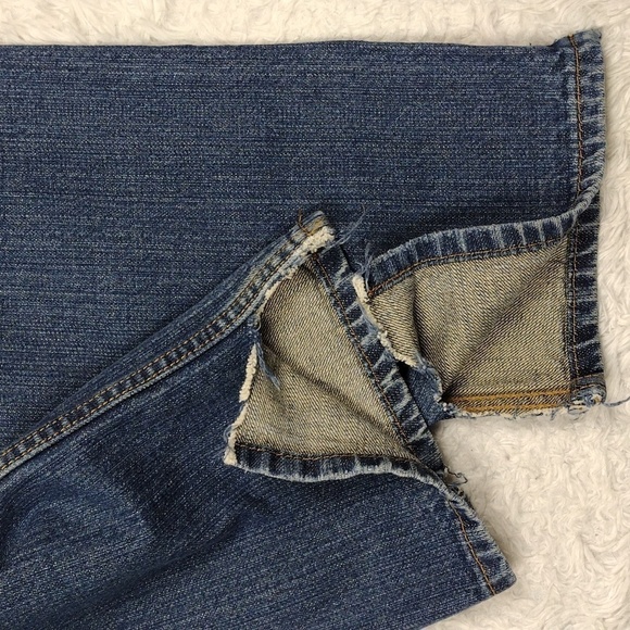 Levi's 559 Blue Medium Wash Five Pocket Mid Rise Zip Up Straight Leg Denim Jean - Picture 14 of 16